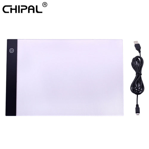 CHIPAL LED Graphic Tablet Writing Painting Light Box Tracing Board Copy Pads Digital Drawing Tablet Artcraft A4 Copy Table